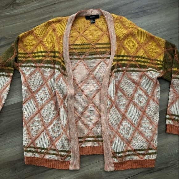 Forever 21 Multicolored Open Front Knot Cardigan Women Small - Picture 2 of 6